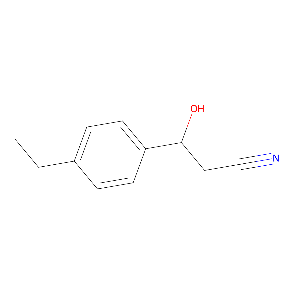 3-(4-Ethylphenyl)-3-hydroxypropanenitrile molecular structure, CAS 1541450-45-6