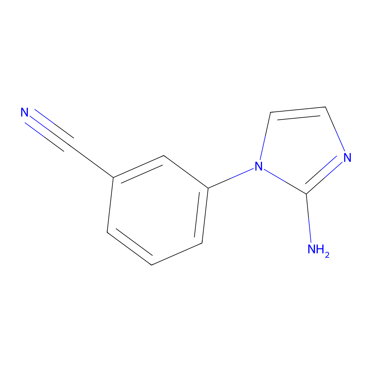 3-(2-amino-1H-imidazol-1-yl)benzonitrile molecular structure, CAS 1541455-91-7