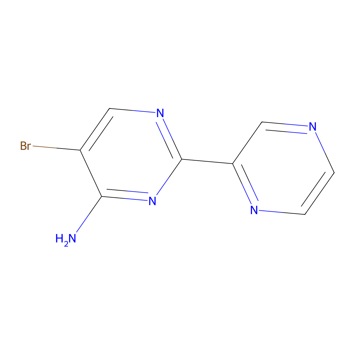4-Amino-5-bromo-2-(pyrazin-2-yl)pyrimidine molecular structure, CAS 1541460-30-3