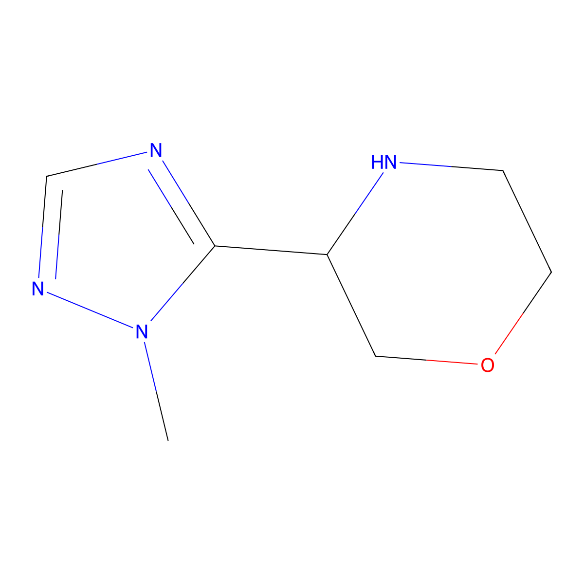 3-(1-methyl-1H-1,2,4-triazol-5-yl)morpholine molecular structure, CAS 1541462-68-3