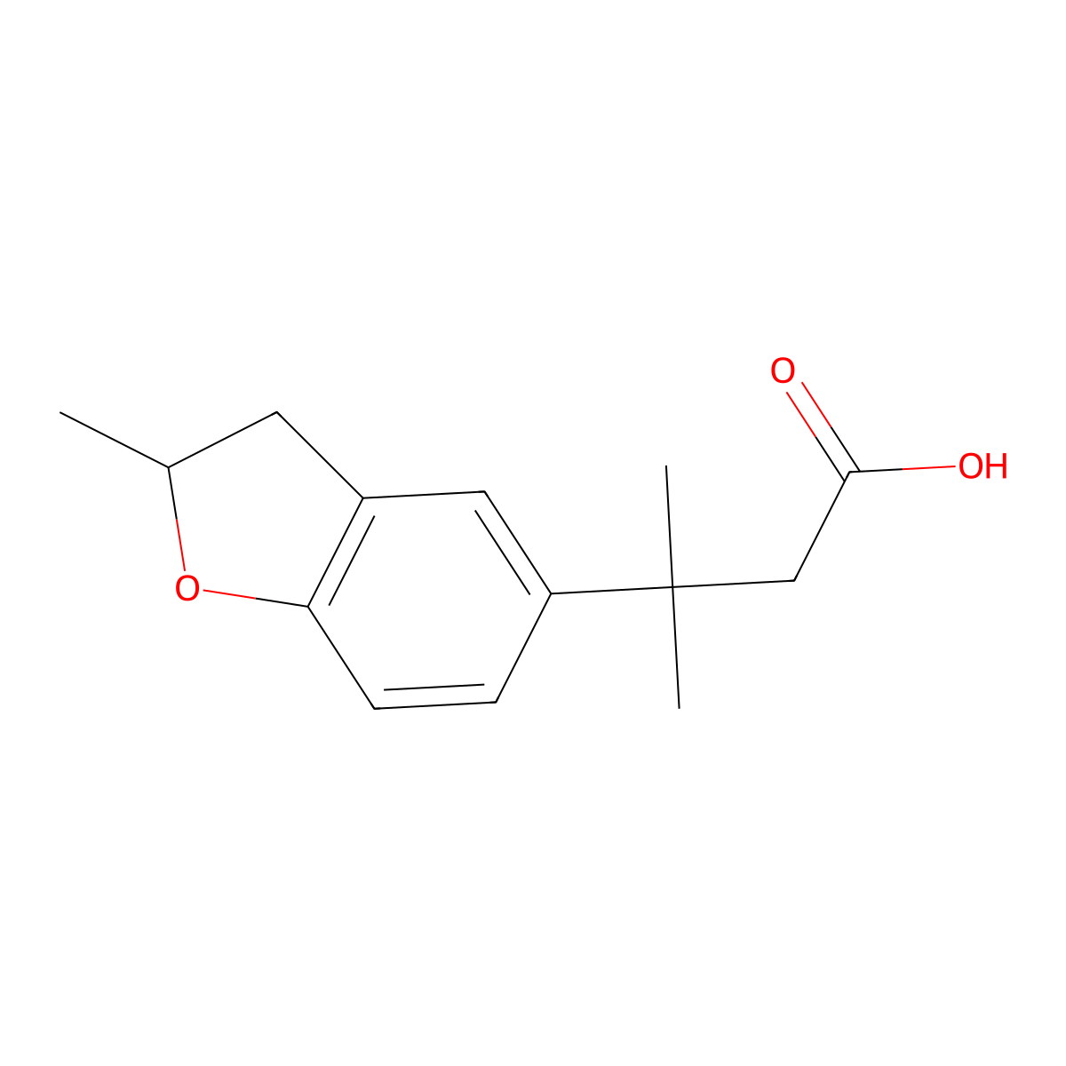 3-Methyl-3-(2-methyl-2,3-dihydrobenzofuran-5-yl)butanoic acid molecular structure, CAS 1541465-59-1