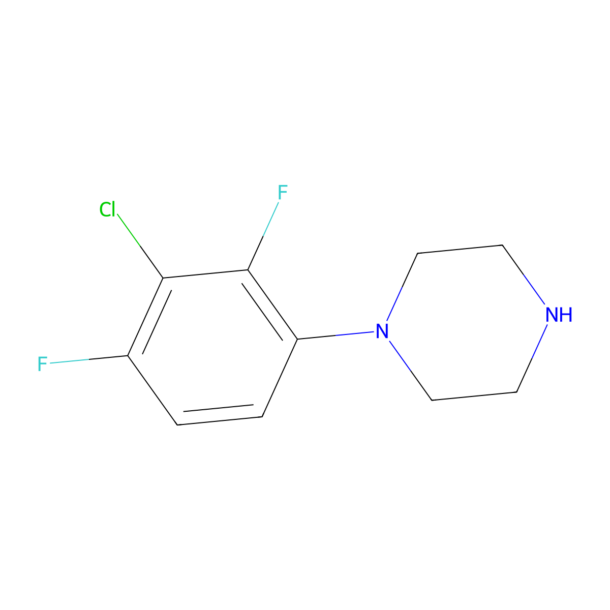 1-(3-Chloro-2,4-difluorophenyl)piperazine molecular structure, CAS 1541479-48-4