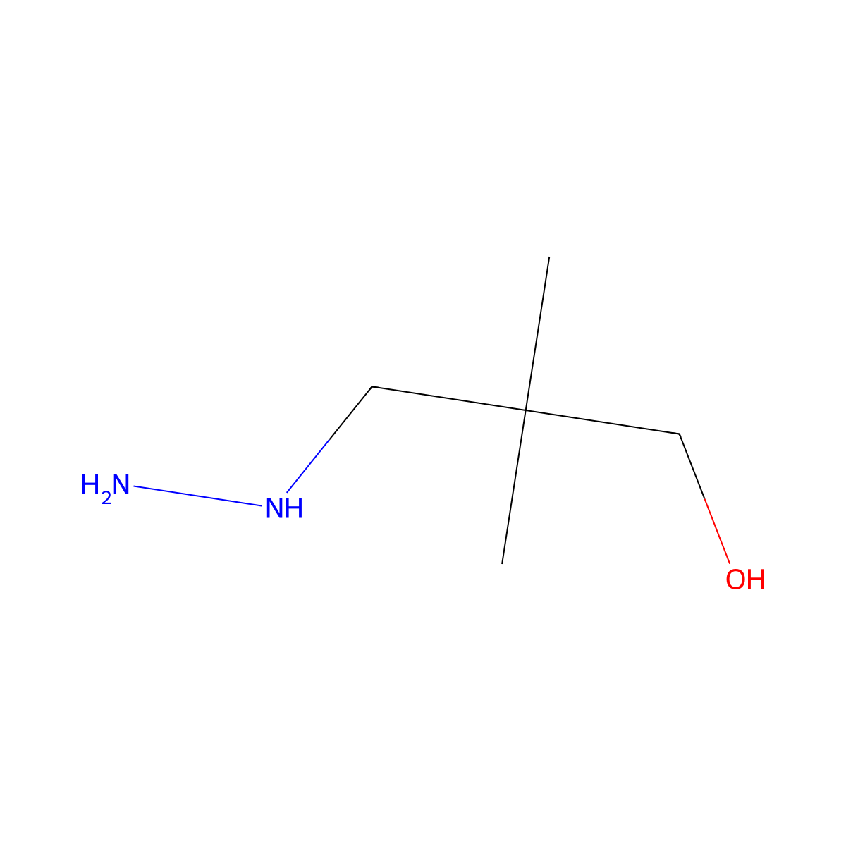 3-Hydrazinyl-2,2-dimethylpropan-1-ol molecular structure, CAS 154148-71-7
