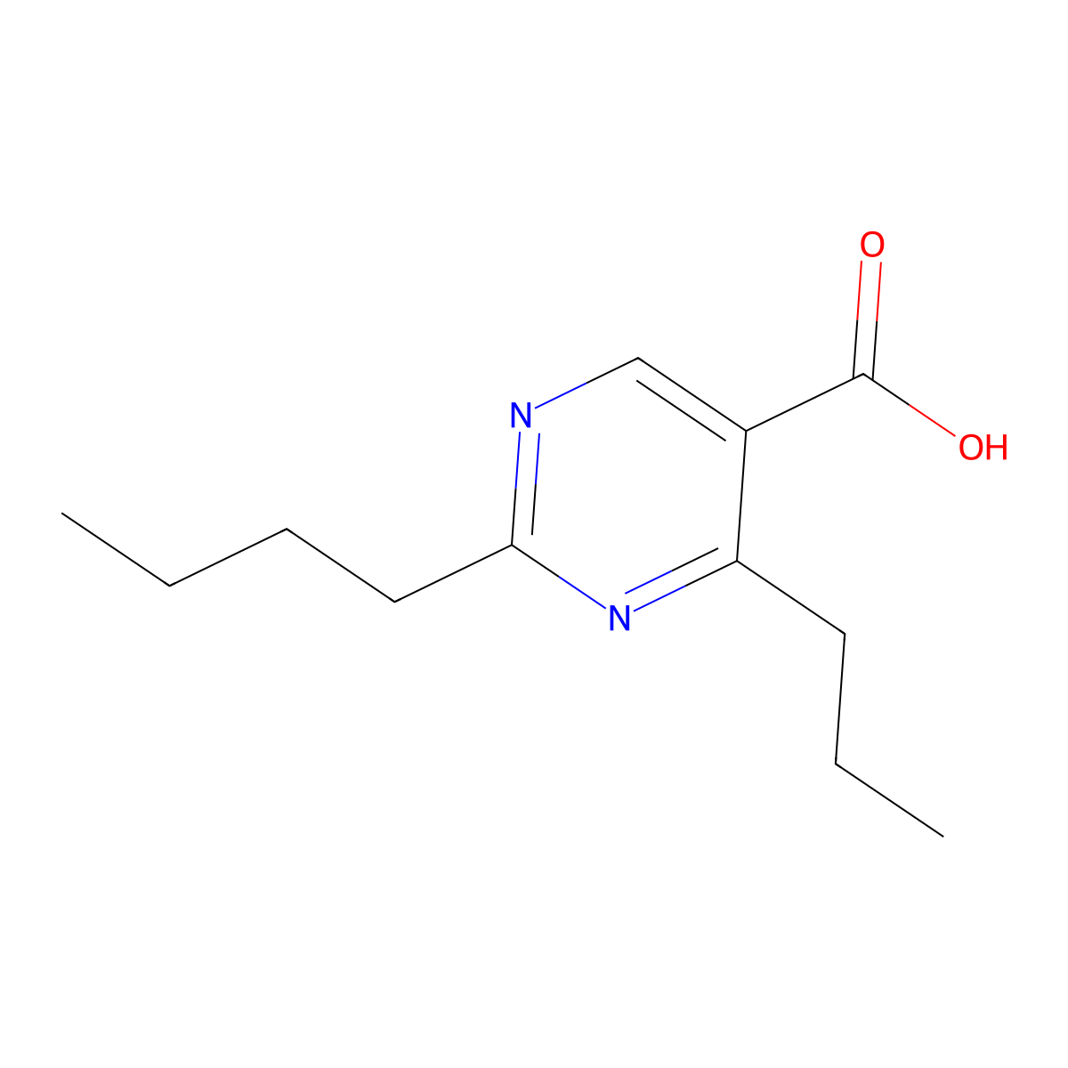2-Butyl-4-propylpyrimidine-5-carboxylic acid molecular structure, CAS 1541483-12-8