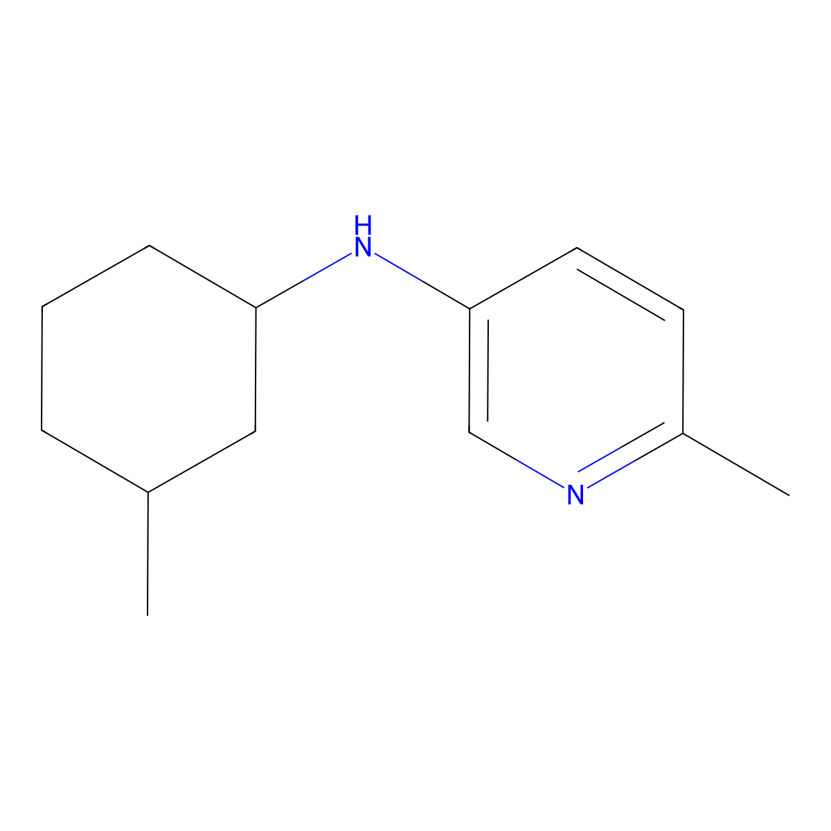 6-Methyl-N-(3-methylcyclohexyl)pyridin-3-amine molecular structure, CAS 1541486-89-8