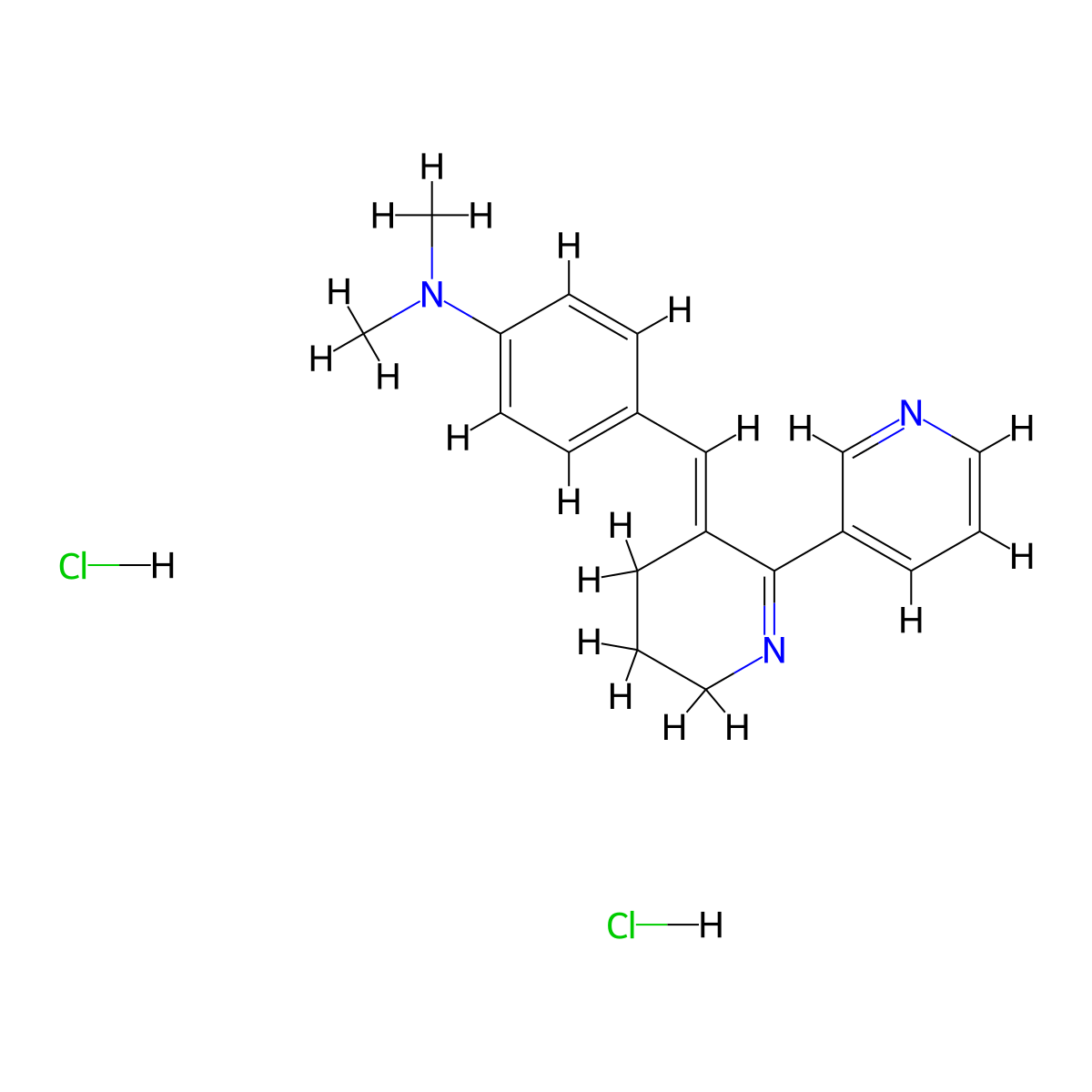Dmab-anabaseine dihydrochloride molecular structure, CAS 154149-38-9