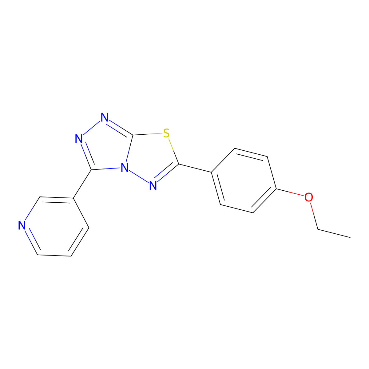 6-(4-Ethoxyphenyl)-3-pyridin-3-yl-[1,2,4]triazolo[3,4-b][1,3,4]thiadiazole molecular structure, CAS 154149-69-6