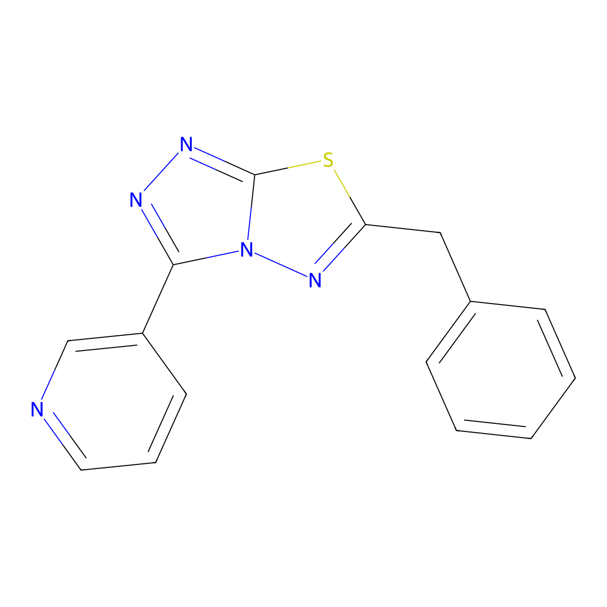6-Benzyl-3-pyridin-3-yl-[1,2,4]triazolo[3,4-b][1,3,4]thiadiazole molecular structure, CAS 154149-72-1