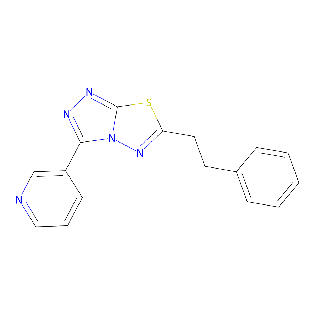 6-(2-Phenylethyl)-3-(3-pyridinyl)[1,2,4]triazolo[3,4-b][1,3,4]thiadiazole molecular structure, CAS 154149-73-2