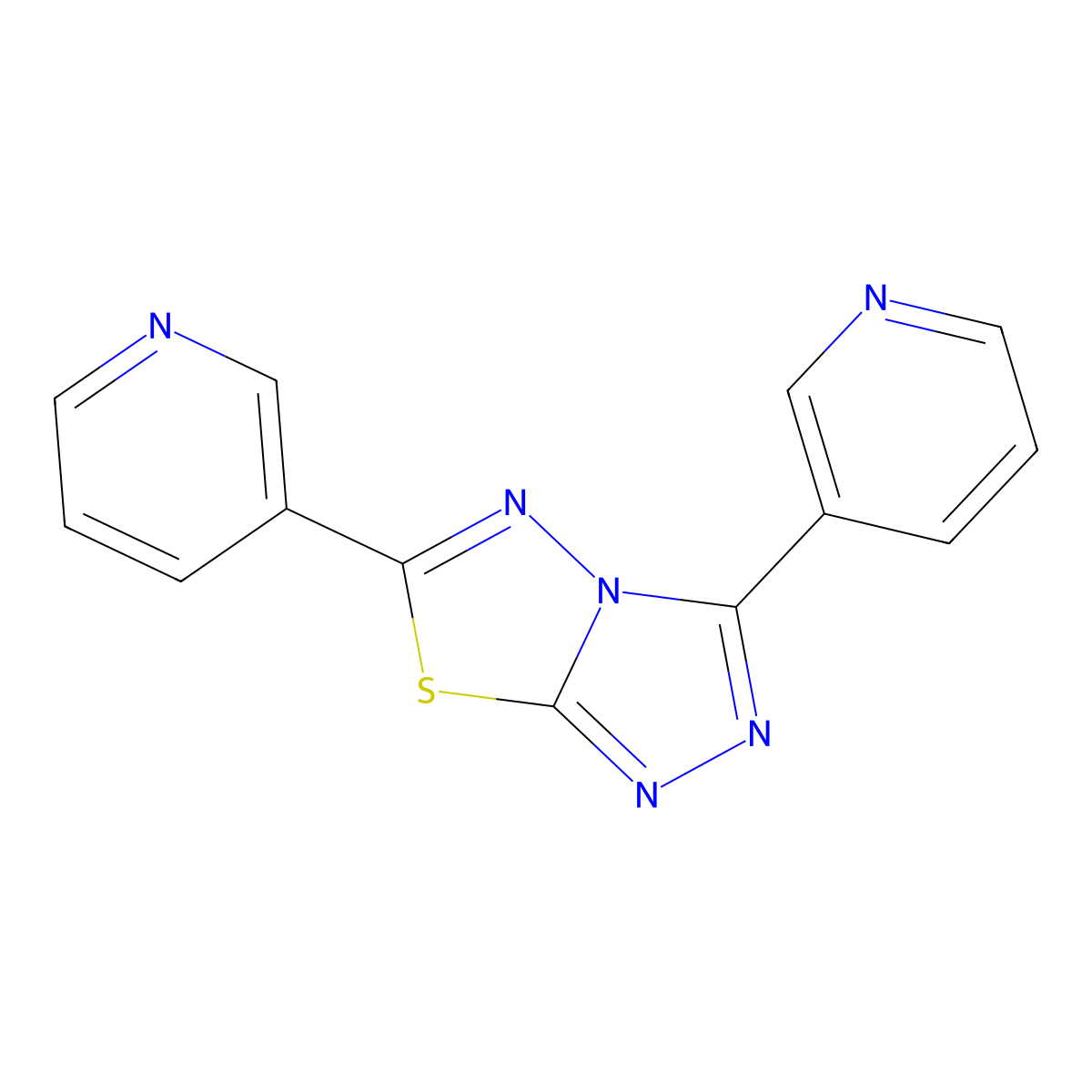 3,6-Dipyridin-3-yl-[1,2,4]triazolo[3,4-b][1,3,4]thiadiazole molecular structure, CAS 154149-74-3