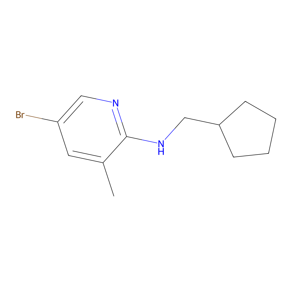 5-Bromo-N-(cyclopentylmethyl)-3-methylpyridin-2-amine molecular structure, CAS 1541496-20-1