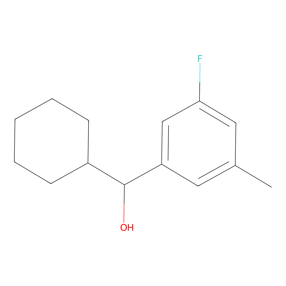alpha-Cyclohexyl-3-fluoro-5-methylbenZenemethanol molecular structure, CAS 1541499-25-5