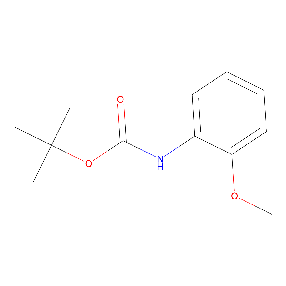 tert-butyl N-(2-methoxyphenyl)carbamate molecular structure, CAS 154150-18-2