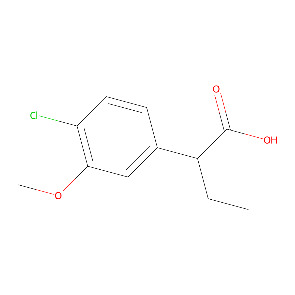 2-(4-Chloro-3-methoxyphenyl)butanoic acid molecular structure, CAS 1541511-86-7