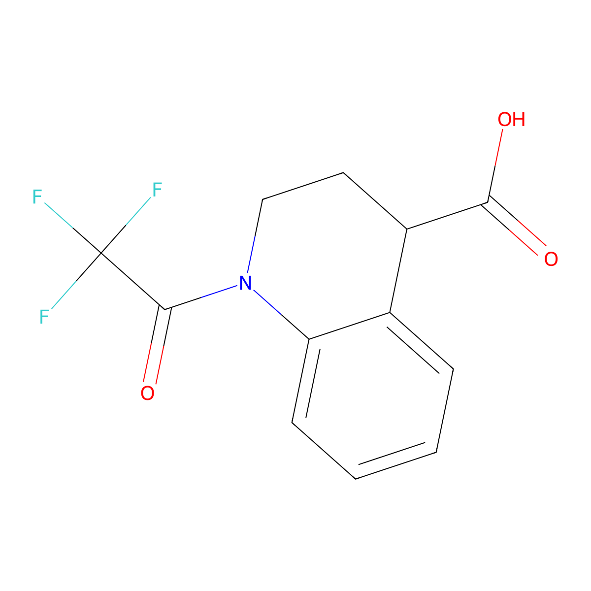 1-(Trifluoroacetyl)-1,2,3,4-tetrahydroquinoline-4-carboxylic acid molecular structure, CAS 1541520-28-8