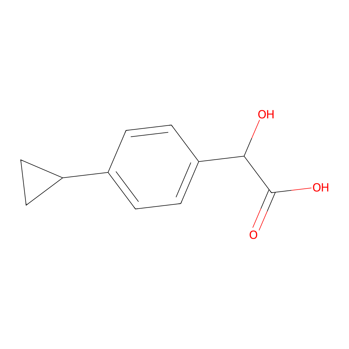 2-(4-Cyclopropylphenyl)-2-hydroxyacetic acid molecular structure, CAS 1541522-02-4