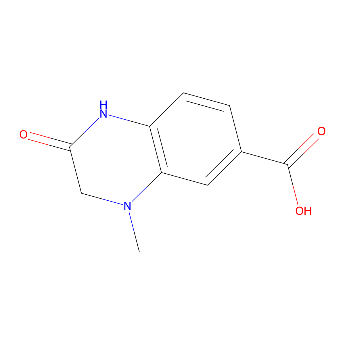 4-Methyl-2-oxo-1,2,3,4-tetrahydroquinoxaline-6-carboxylic acid molecular structure, CAS 1541528-59-9