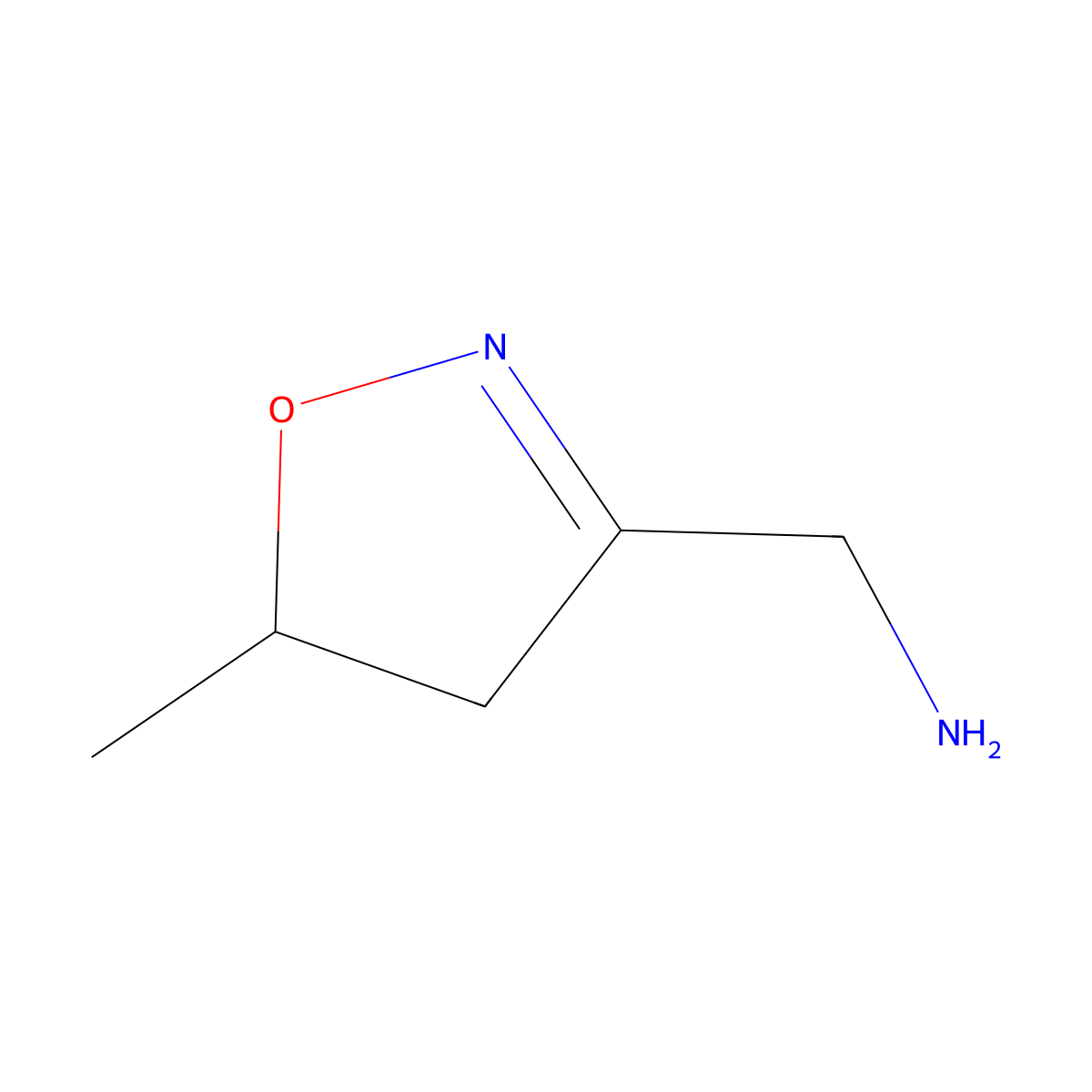 (5-Methyl-4,5-dihydro-1,2-oxazol-3-yl)methanamine molecular structure, CAS 154153-24-9