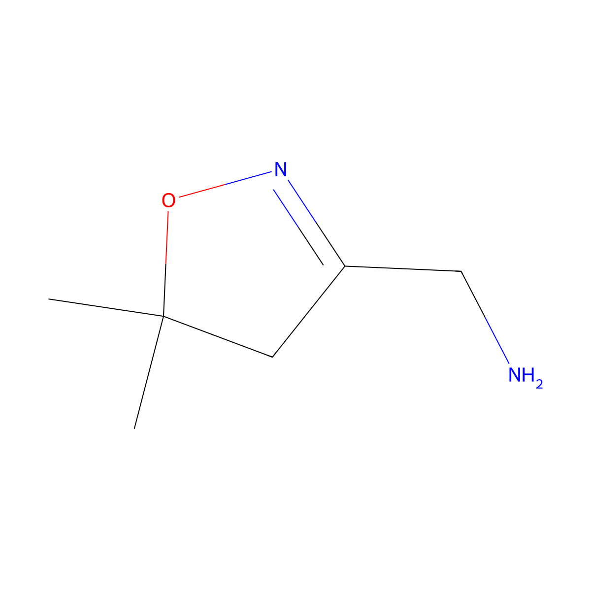 (5,5-Dimethyl-4,5-dihydro-1,2-oxazol-3-yl)methanamine molecular structure, CAS 154153-25-0