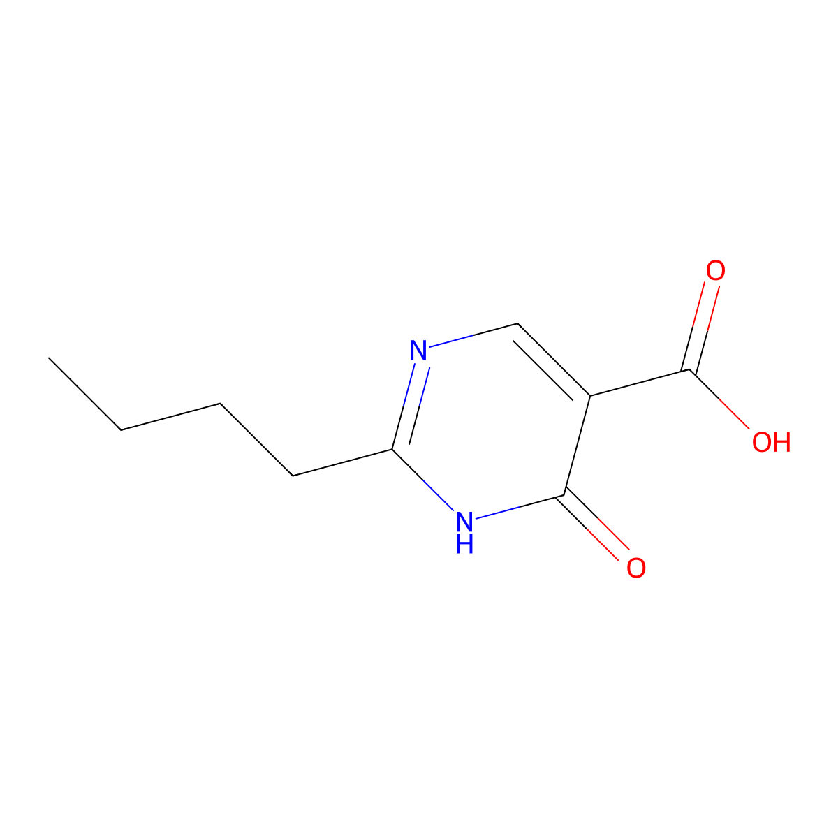 2-Butyl-6-oxo-1,6-dihydropyrimidine-5-carboxylic acid molecular structure, CAS 1541543-98-9