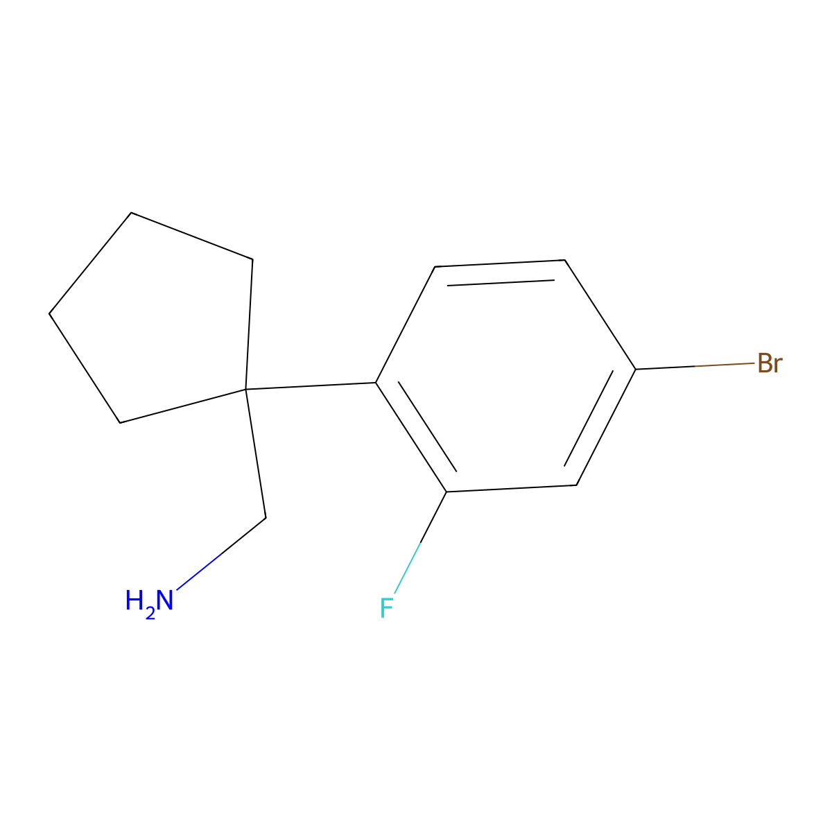 1-(4-Bromo-2-fluorophenyl)cyclopentanemethanamine molecular structure, CAS 1541562-06-4