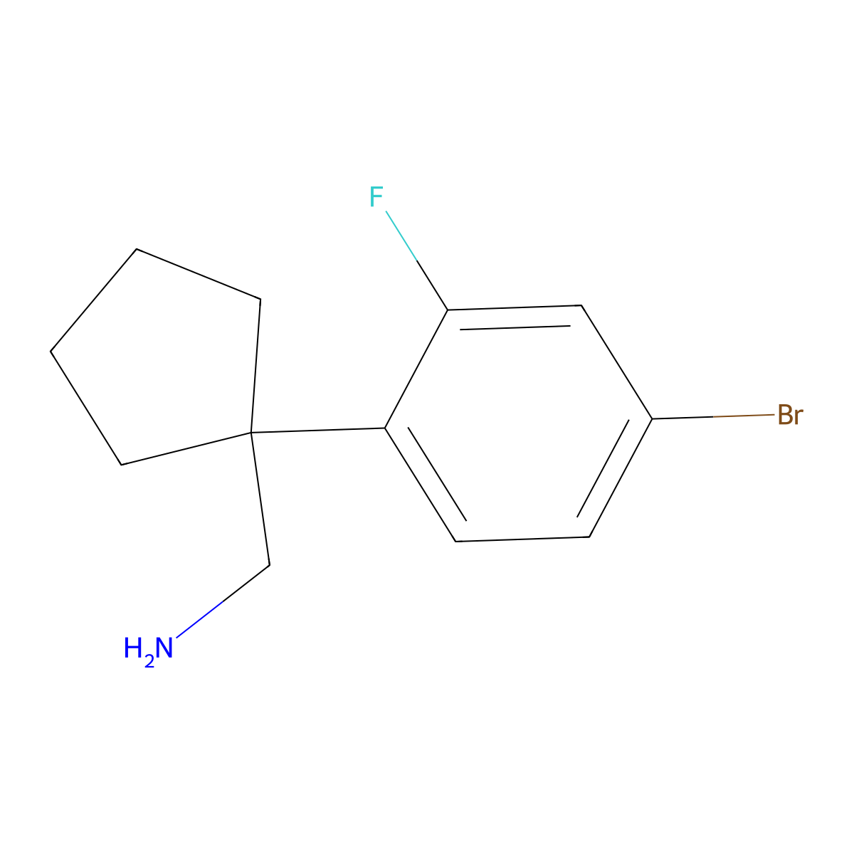 1-(4-Bromo-2-fluorophenyl)cyclopentanemethanamine molecular structure, CAS 1541562-06-4
