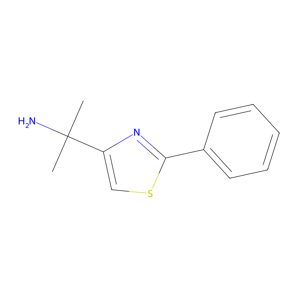 2-(2-Phenyl-1,3-thiazol-4-yl)propan-2-amine molecular structure, CAS 1541575-03-4