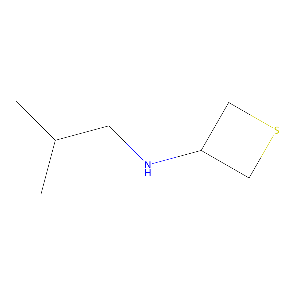 N-Isobutylthietan-3-amine molecular structure, CAS 1541584-33-1
