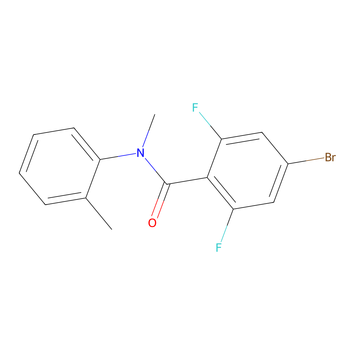 4-Bromo-2,6-difluoro-N-methyl-N-(2-methylphenyl)benzamide molecular structure, CAS 1541588-03-7