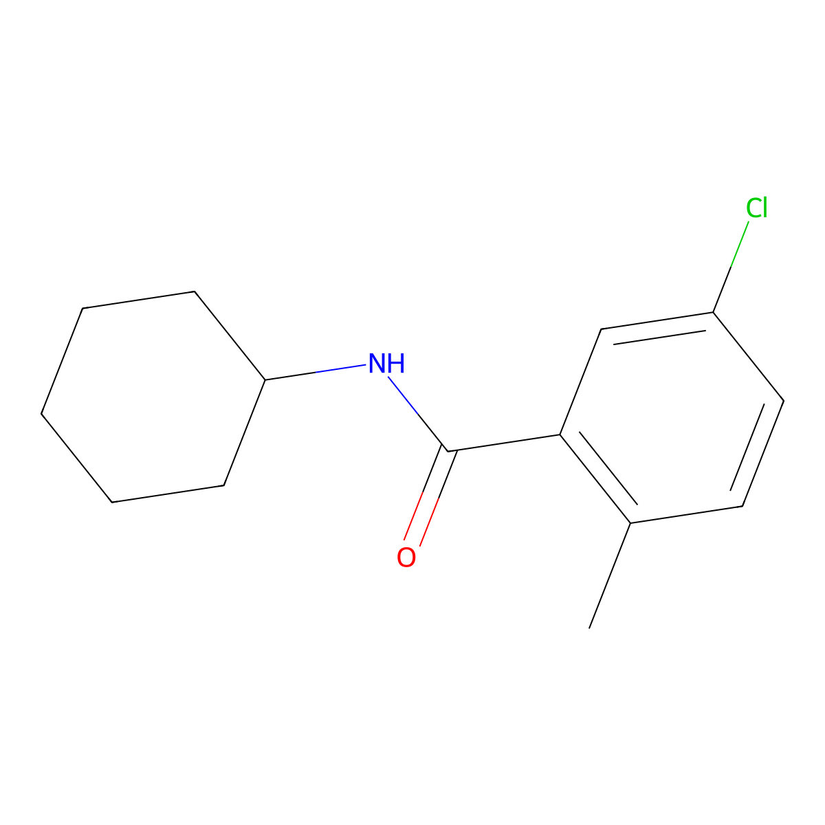 5-chloro-N-cyclohexyl-2-methylbenzamide molecular structure, CAS 1541589-00-7