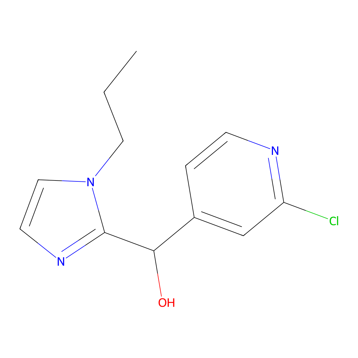 (2-chloropyridin-4-yl)(1-propyl-1H-imidazol-2-yl)methanol molecular structure, CAS 1541598-36-0