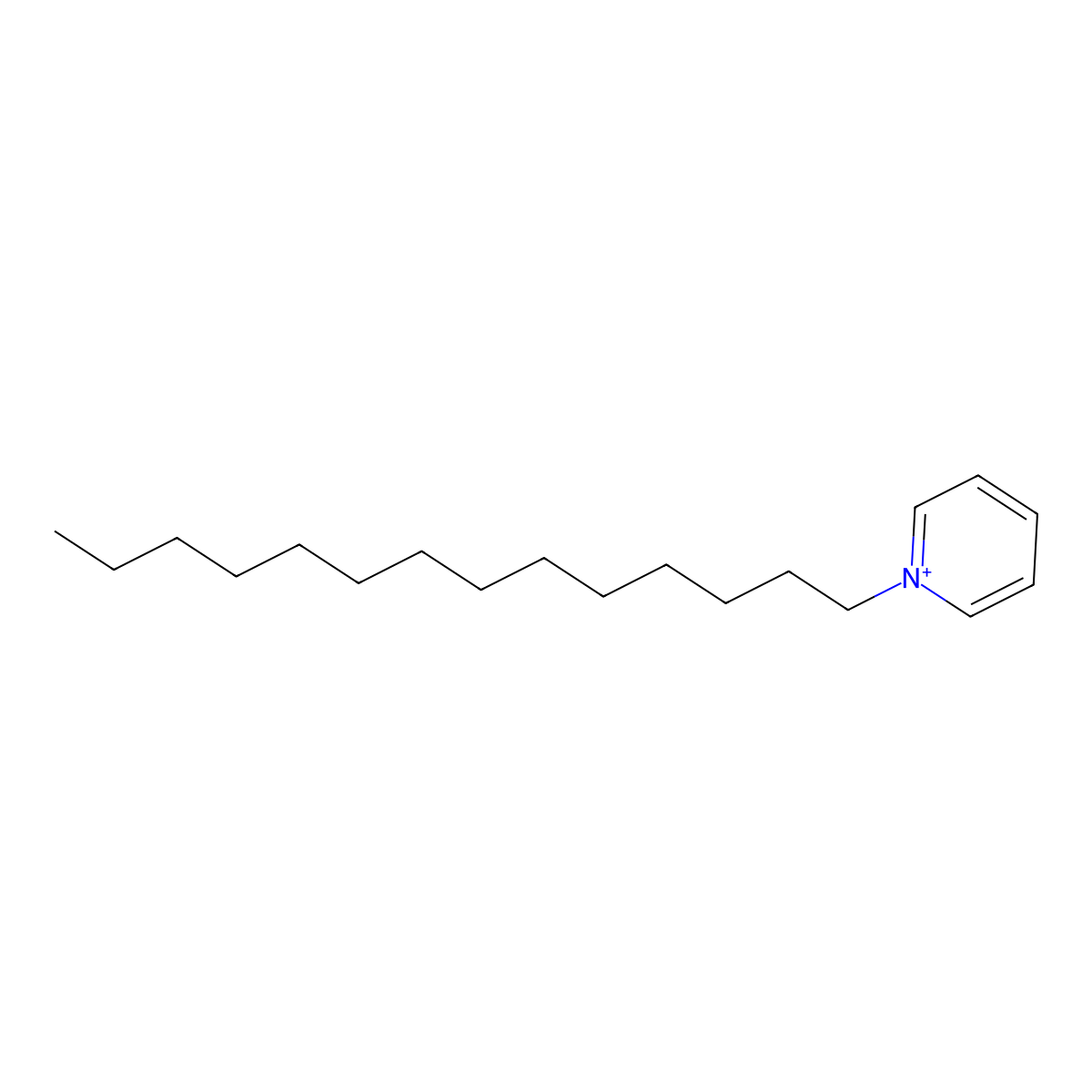 Myristylpyridinium molecular structure, CAS 15416-75-8