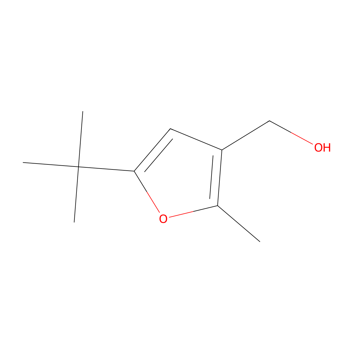 (5-Tert-butyl-2-methylfuran-3-yl)methanol molecular structure, CAS 154160-60-8