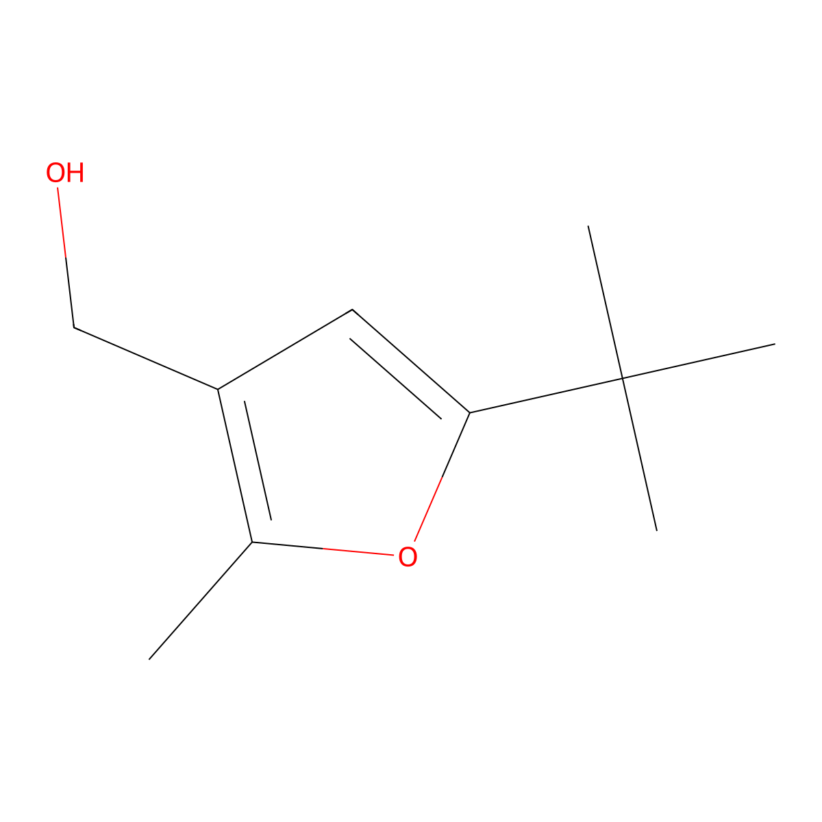 (5-Tert-butyl-2-methylfuran-3-yl)methanol molecular structure, CAS 154160-60-8