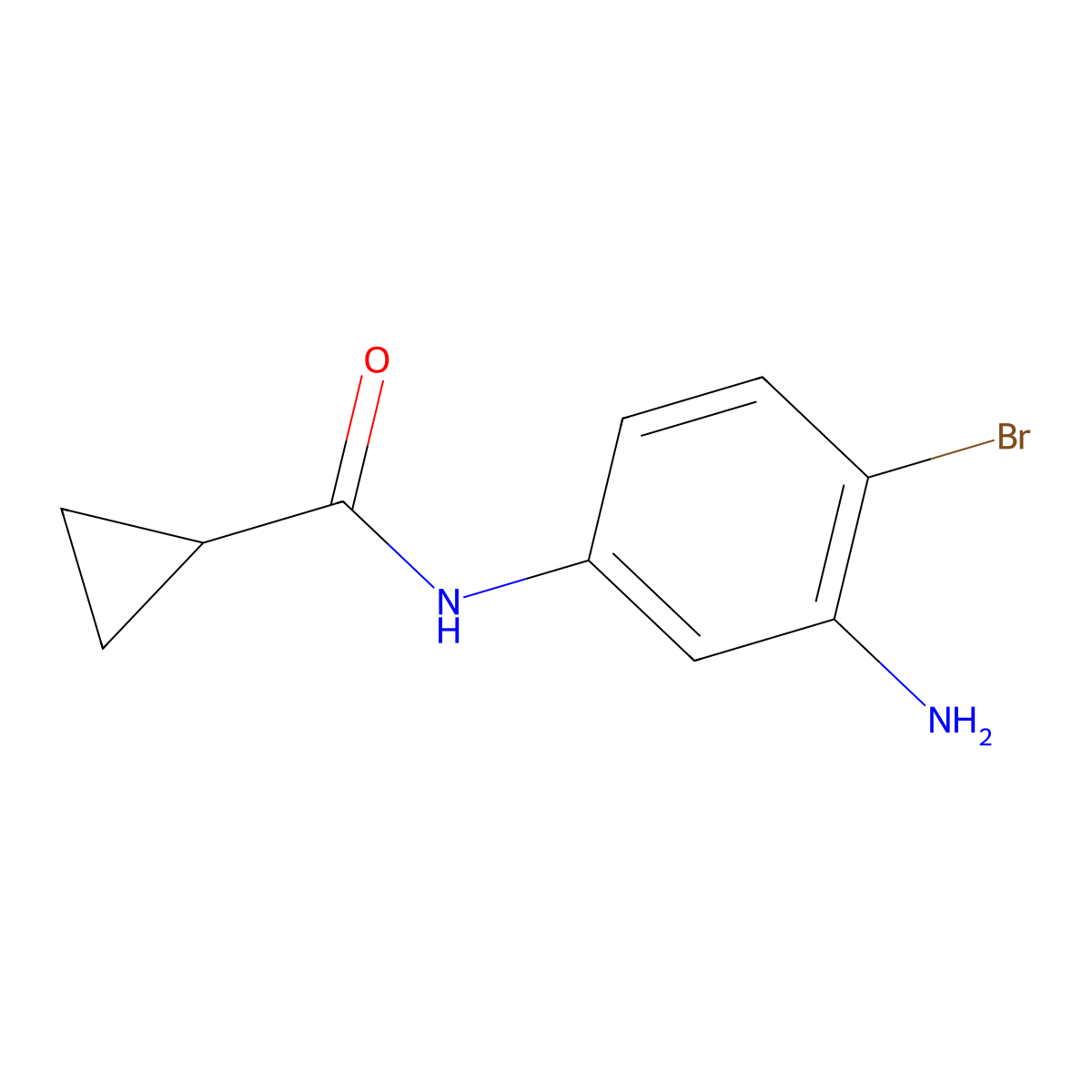 N-(3-amino-4-bromophenyl)cyclopropanecarboxamide molecular structure, CAS 1541604-04-9