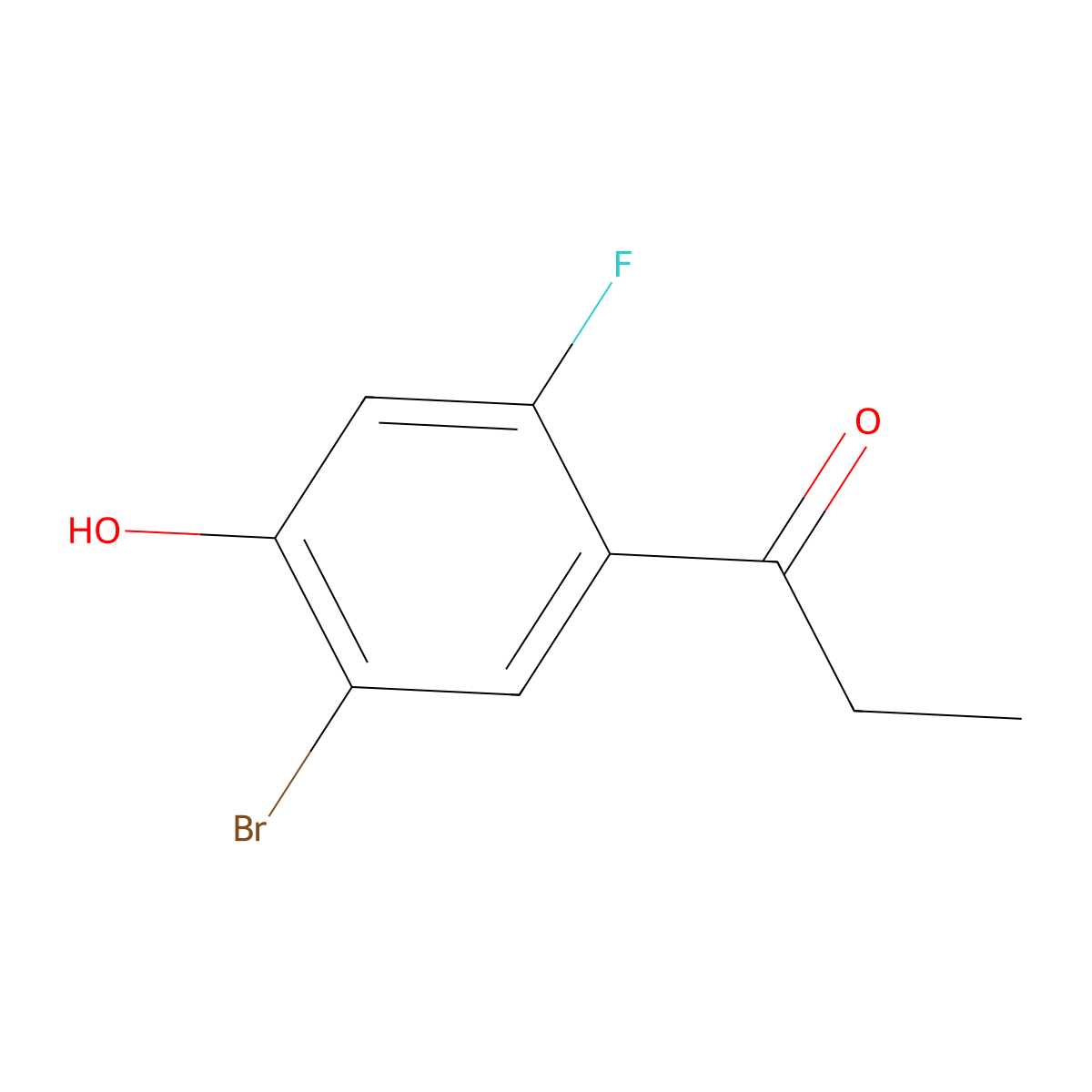 1-(5-Bromo-2-fluoro-4-hydroxyphenyl)propan-1-one molecular structure, CAS 1541607-36-6