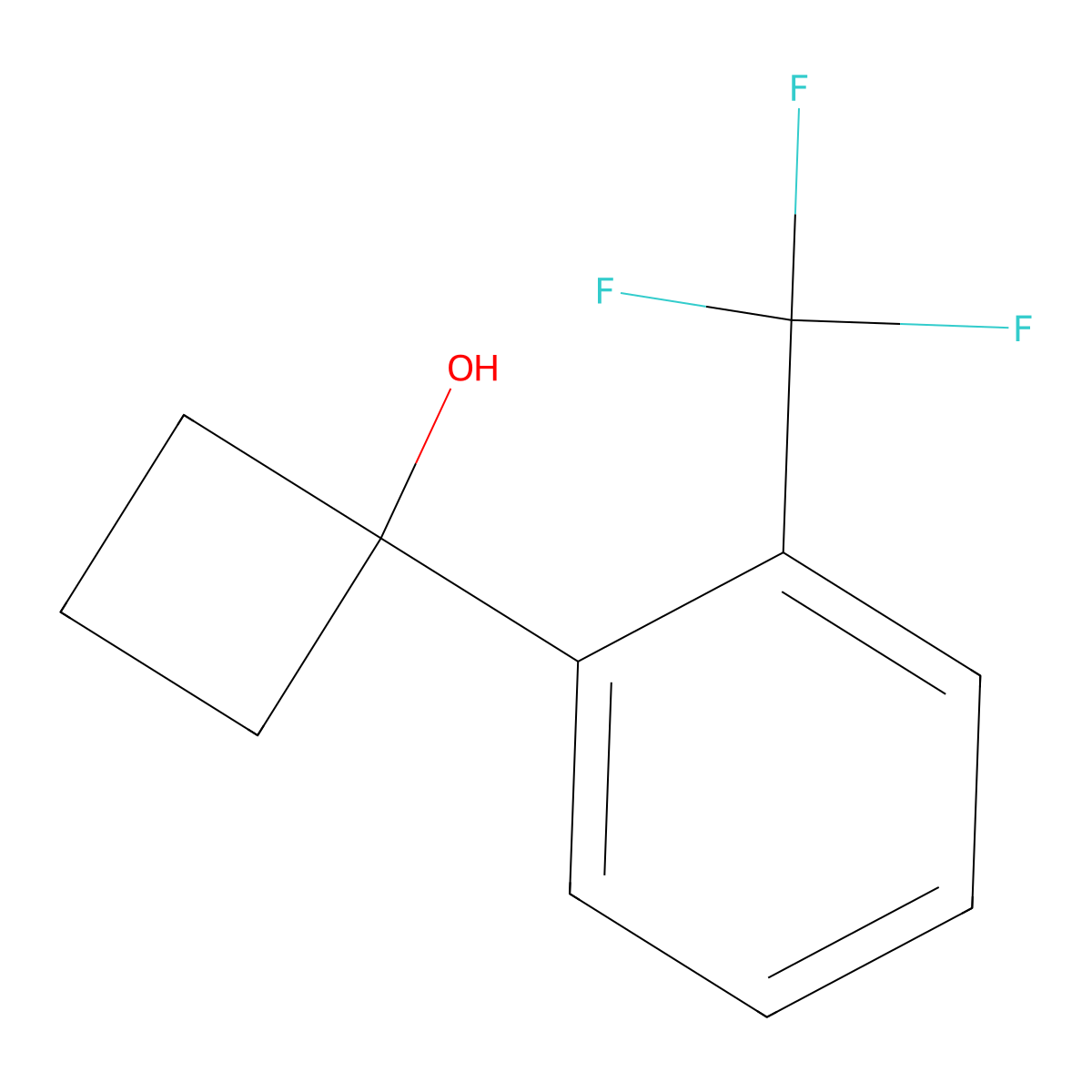 1-(2-(Trifluoromethyl)phenyl)cyclobutanol molecular structure, CAS 1541608-65-4