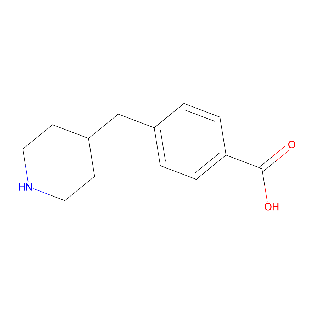4-(Piperidin-4-ylmethyl)benzoic acid molecular structure, CAS 154162-95-5
