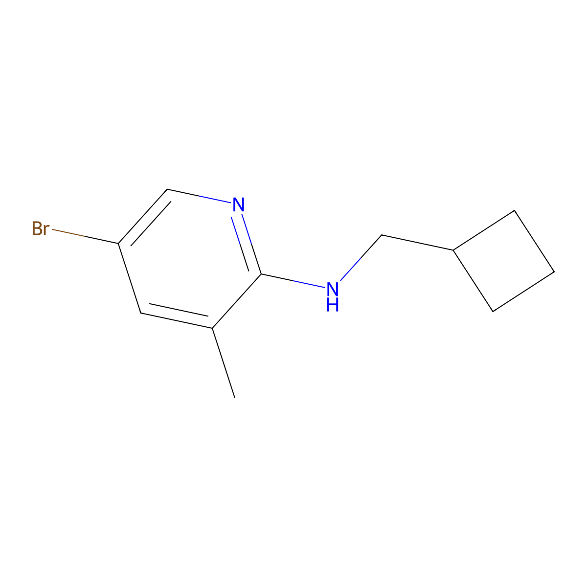5-bromo-N-(cyclobutylmethyl)-3-methylpyridin-2-amine molecular structure, CAS 1541629-72-4