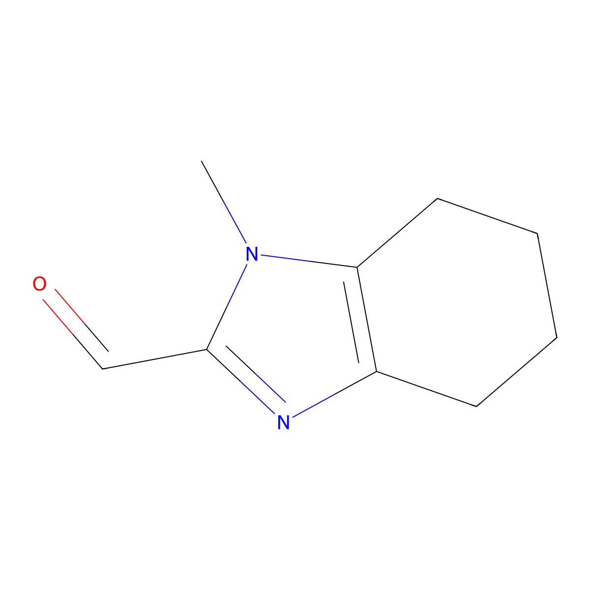 1-methyl-4,5,6,7-tetrahydro-1H-1,3-benzodiazole-2-carbaldehyde molecular structure, CAS 1541630-70-9