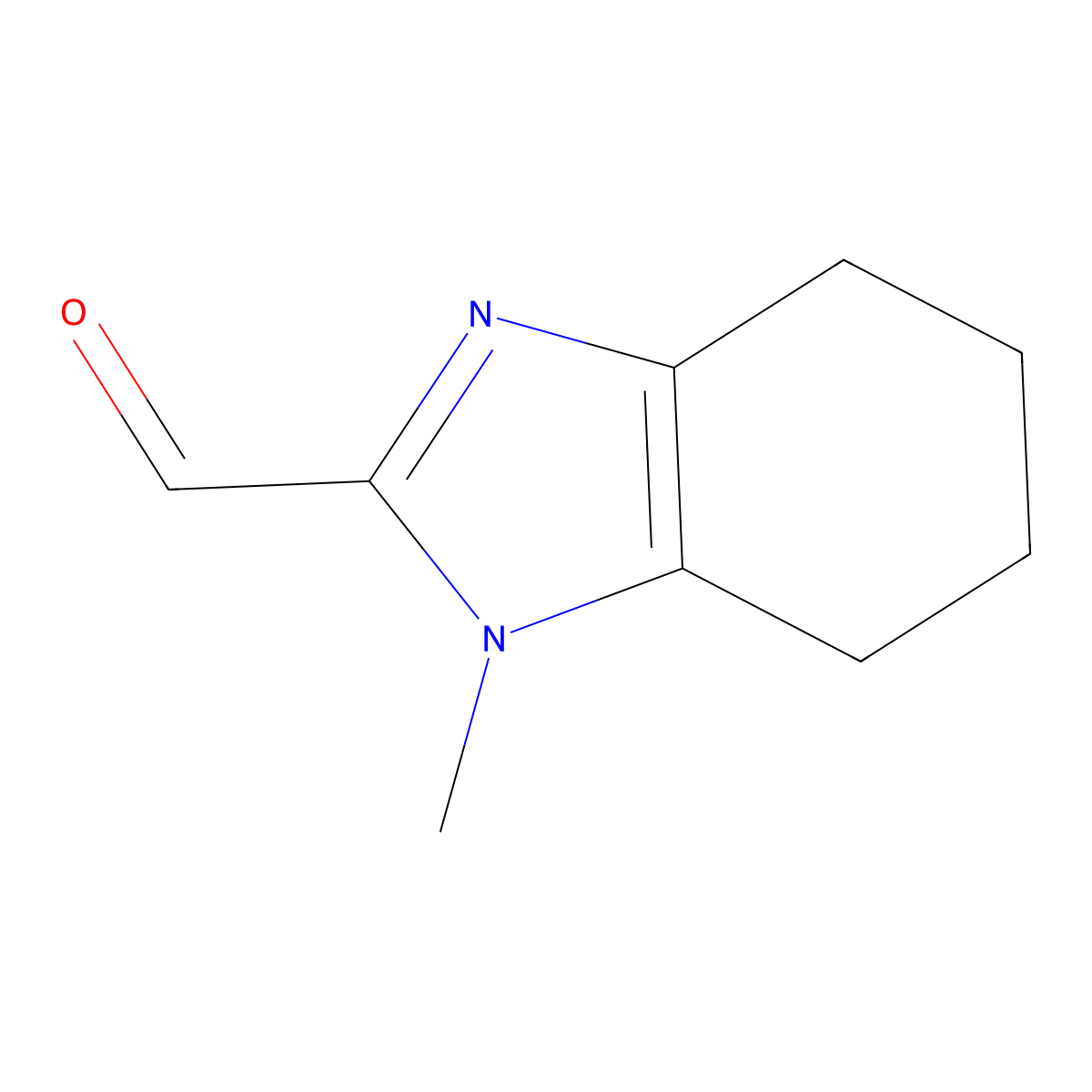 1-methyl-4,5,6,7-tetrahydro-1H-1,3-benzodiazole-2-carbaldehyde molecular structure, CAS 1541630-70-9