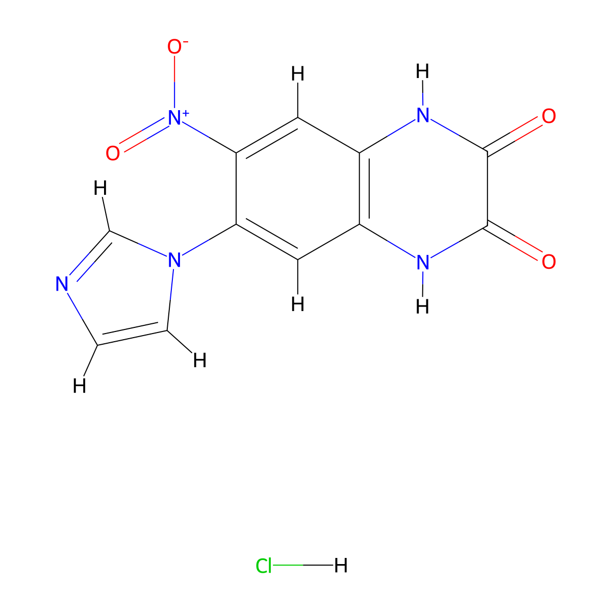 6-(1H-Imidazol-1-yl)-7-nitro-2,3(1H,4H)-quinoxalinedione molecular structure, CAS 154164-30-4