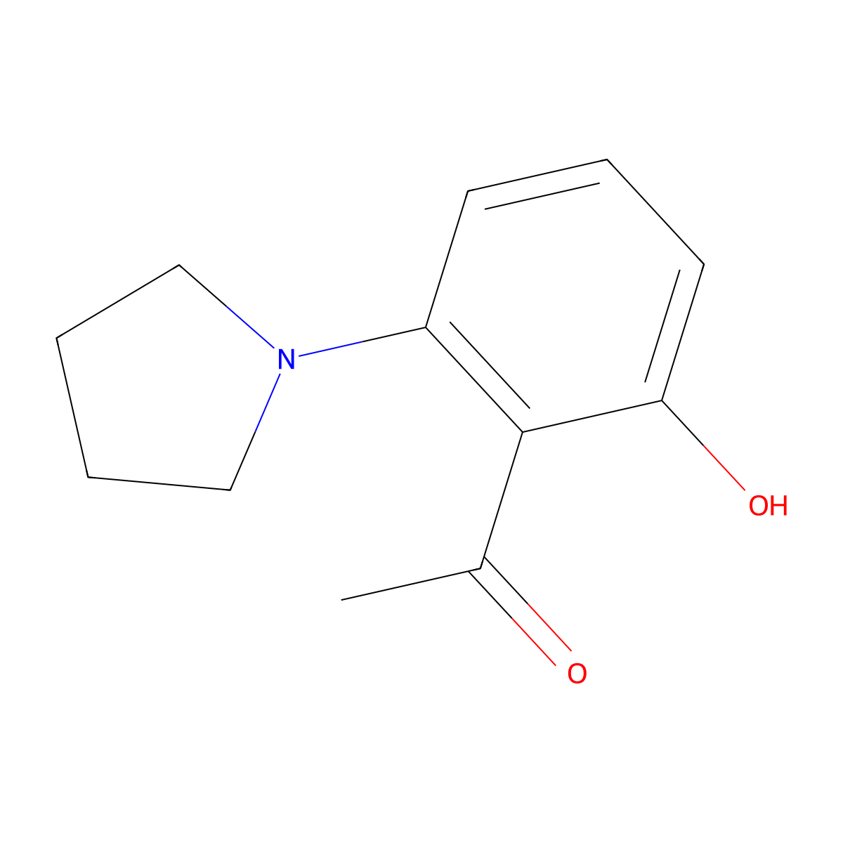 1-[2-Hydroxy-6-(pyrrolidin-1-yl)phenyl]ethan-1-one molecular structure, CAS 1541645-39-9