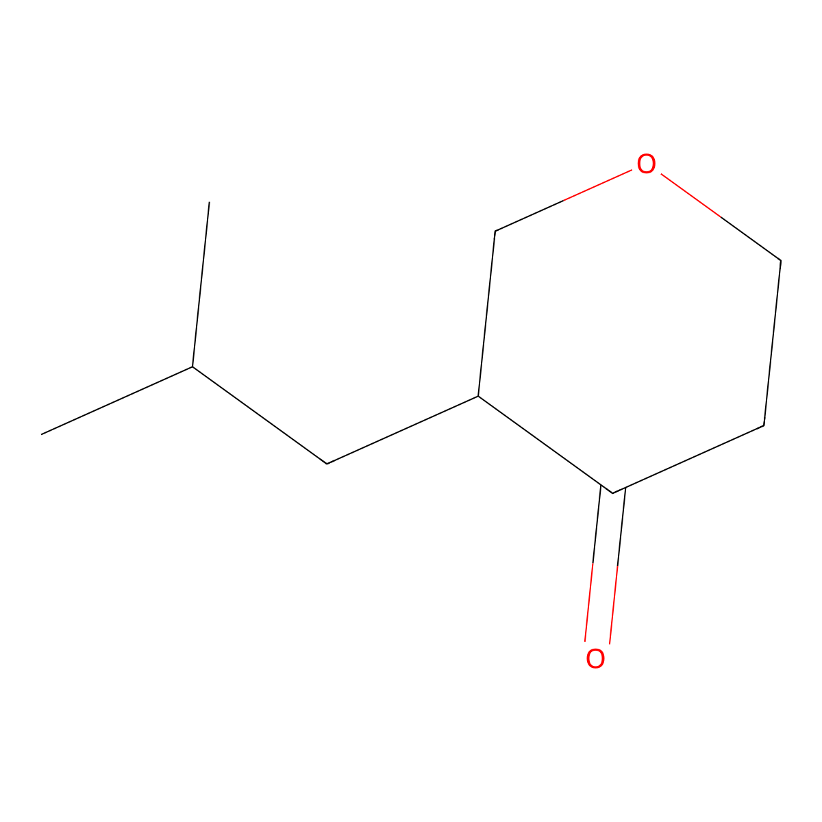 3-(2-Methylpropyl)oxan-4-one molecular structure, CAS 1541653-29-5