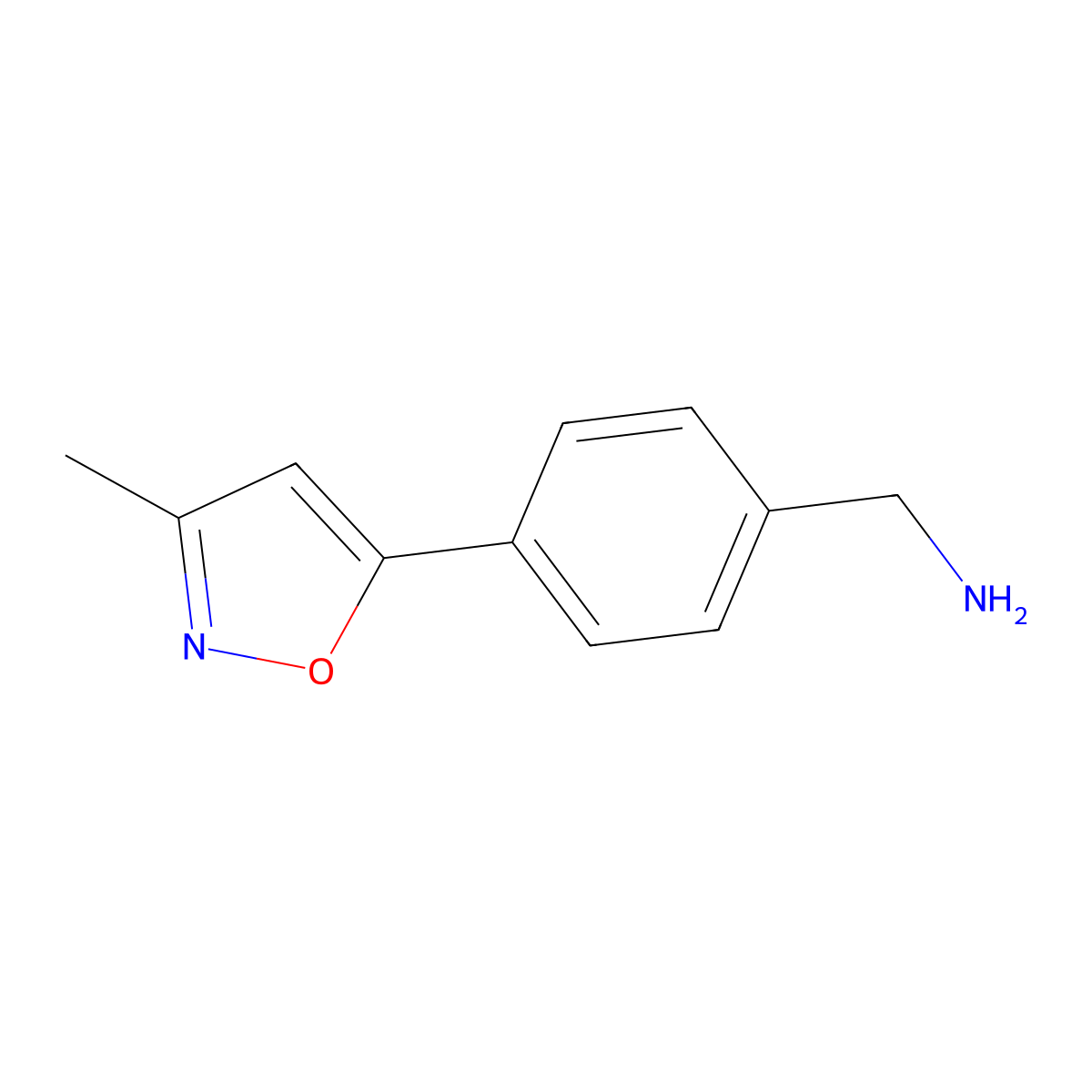 4-(3-Methyl-5-isoxazolyl)benzenemethanamine molecular structure, CAS 1541653-98-8