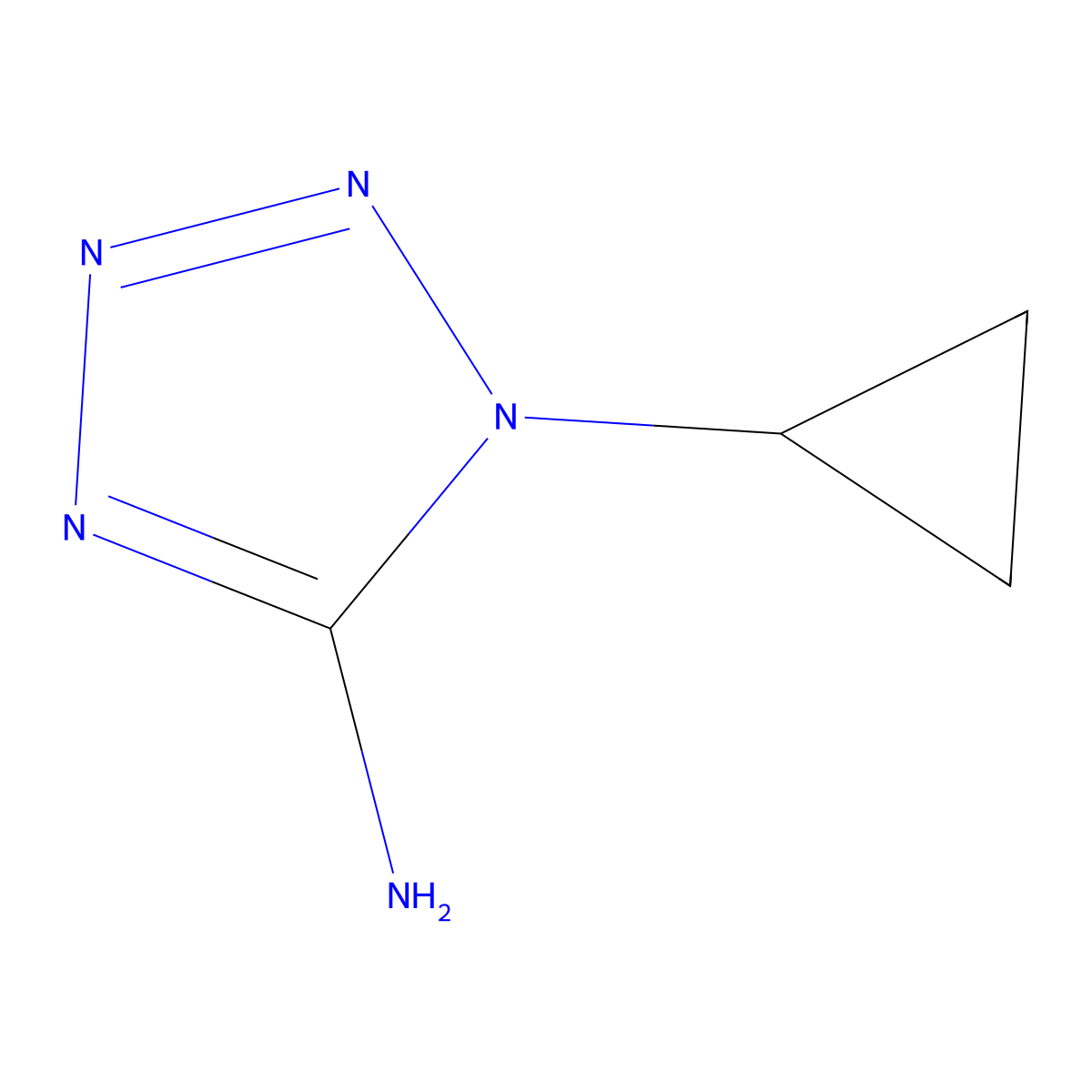 1-cyclopropyl-1H-1,2,3,4-tetrazol-5-amine molecular structure, CAS 1541659-50-0