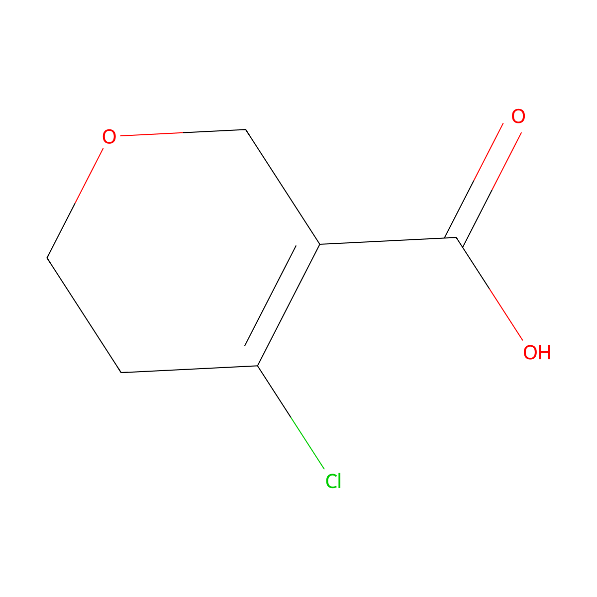 4-chloro-5,6-dihydro-2H-pyran-3-carboxylic acid molecular structure, CAS 1541667-98-4