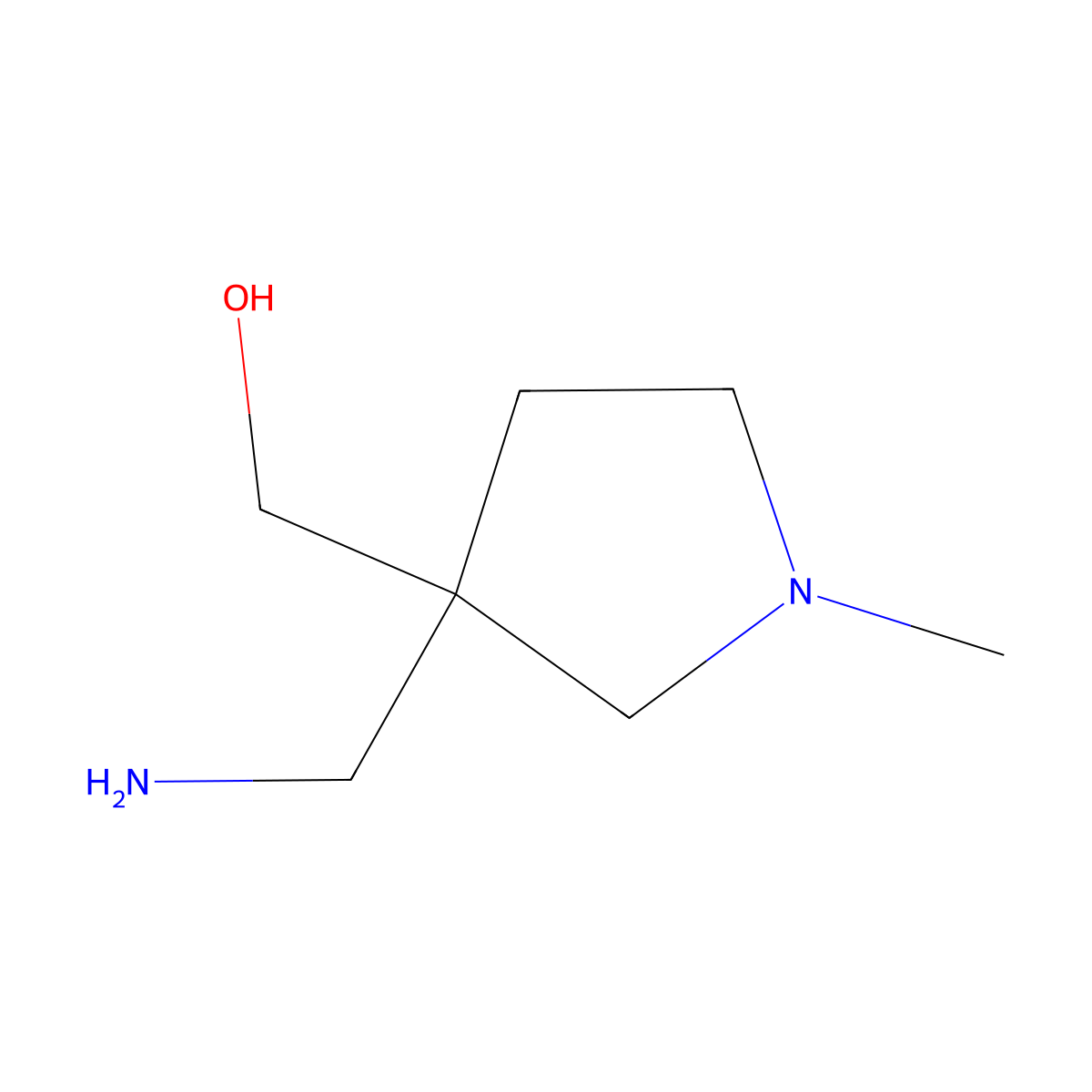 [3-(Aminomethyl)-1-methylpyrrolidin-3-yl]methanol molecular structure, CAS 1541668-69-2