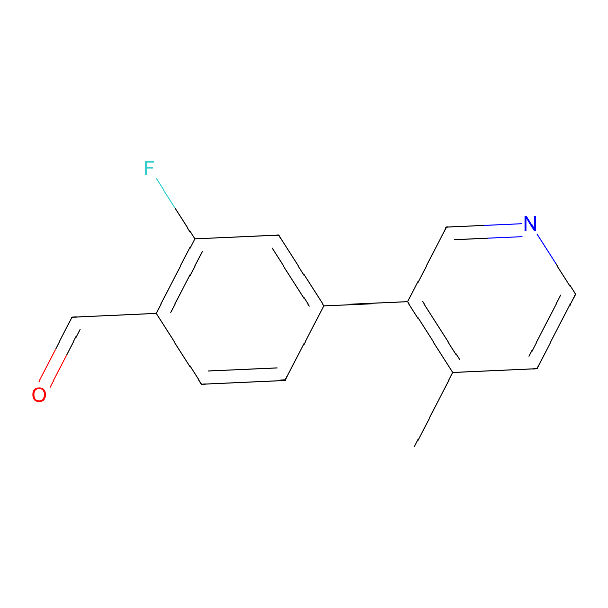 2-Fluoro-4-(4-methylpyridin-3-yl)benzaldehyde molecular structure, CAS 1541669-50-4