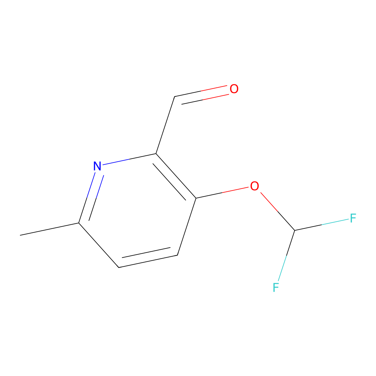 3-(Difluoromethoxy)-6-methylpyridine-2-carbaldehyde molecular structure, CAS 1541672-73-4